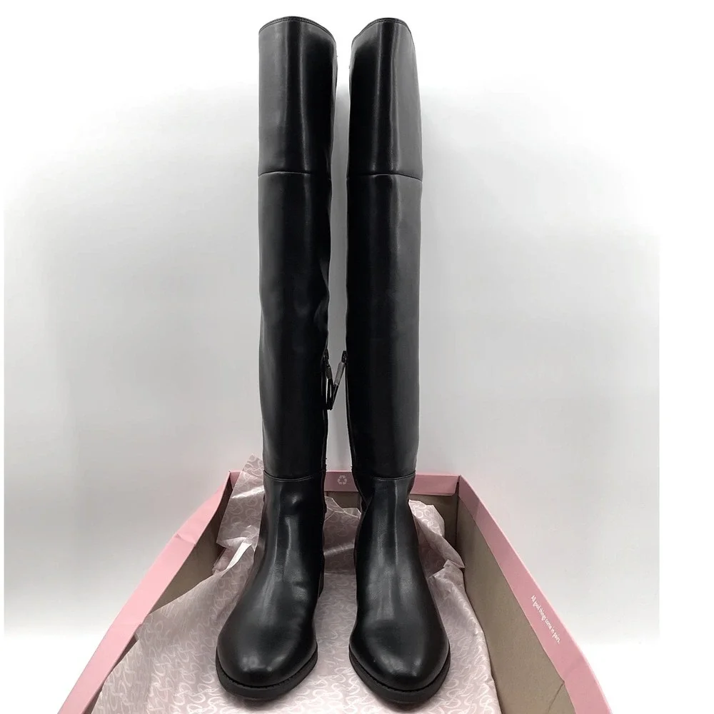Sam and Libby Womens Black Over The Knee Stretch Back Riding Boots Size 8.5